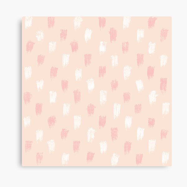 Blush Scandi dot stripes Canvas Print