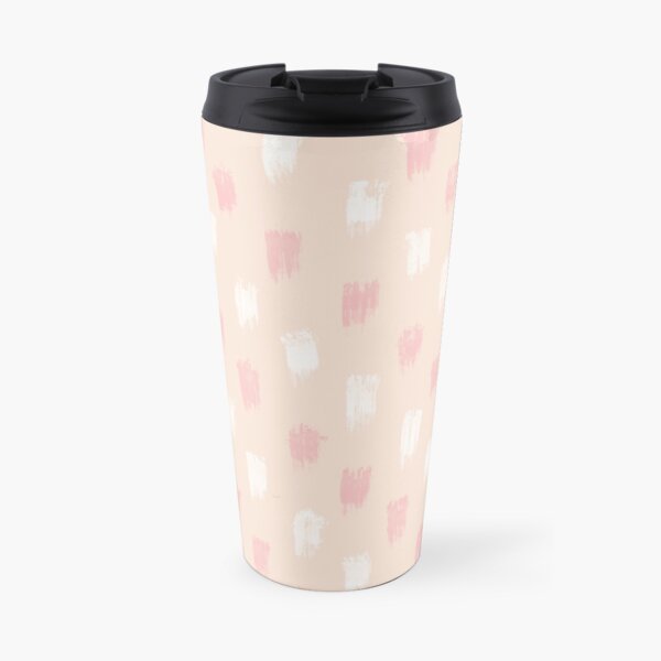 Blush Scandi dot stripes Travel Mug