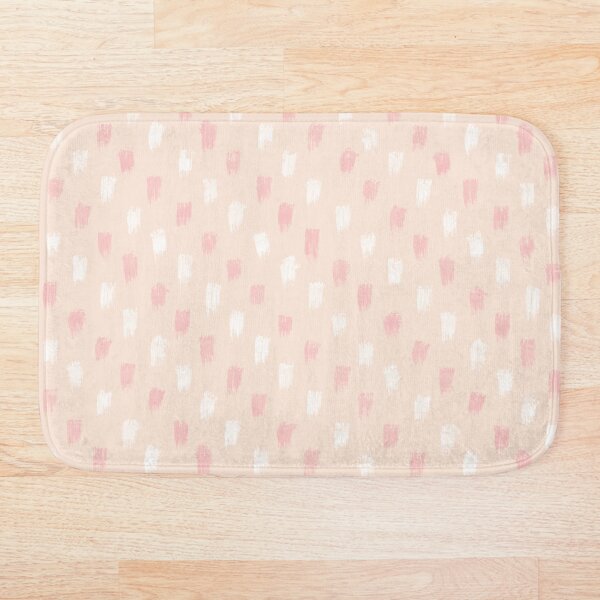 Blush Scandi dot stripes Bath Mat