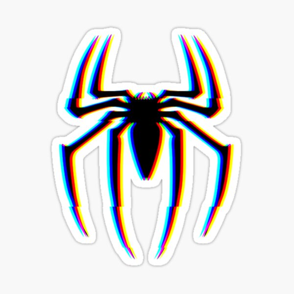Spider-Man Glitch Logo (red background) Sticker