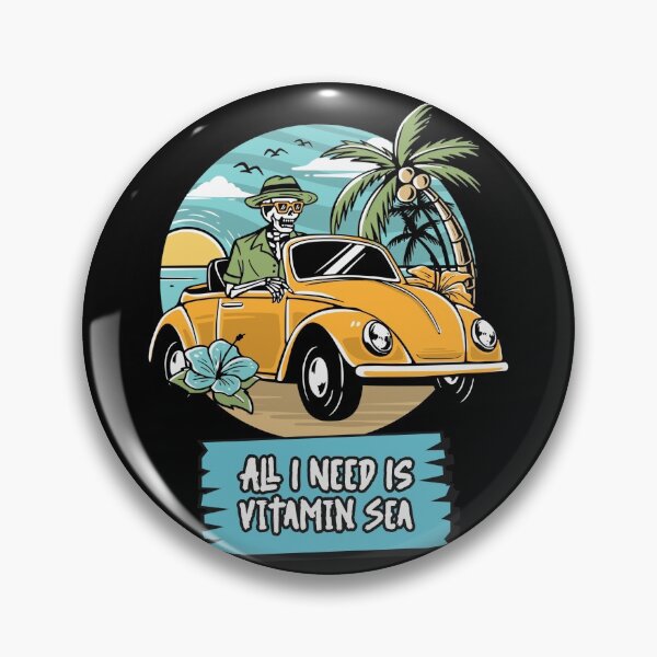 Item preview, All I Need Is Vitamin Sea Ocean Pirate Funny Quote Surf Sailing Pirate Summersticker designed and sold by KLINESTORE.