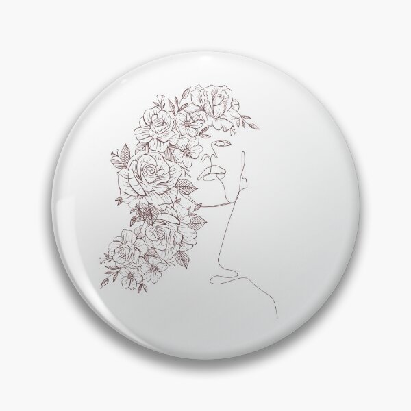 Item preview, Line Woman and Flowers designed and sold by MyasMakings.