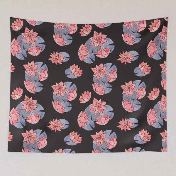 Item preview, Namaste - Lotus Flower Watercolor | Pinks and Charcoal Pallete designed and sold by CarolFreire.