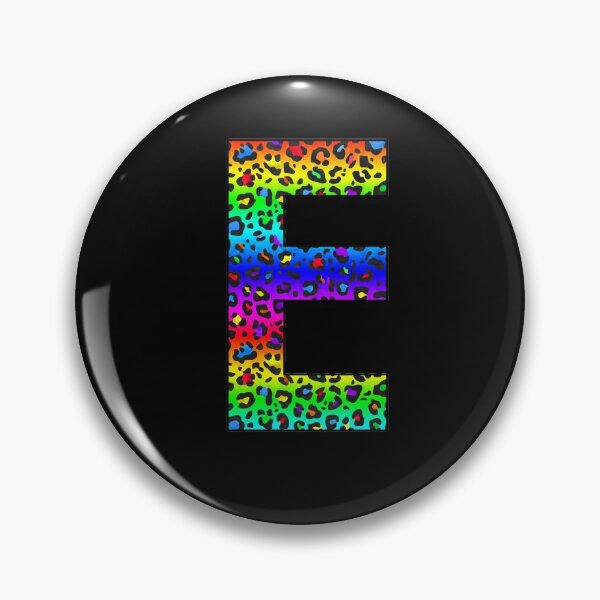 Item preview, The Letter E - Monogram in Dark Rainbow Leopard Print designed and sold by Bumblefuzzies.