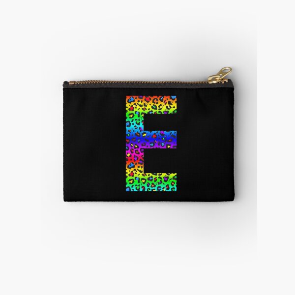 Item preview, The Letter E - Monogram in Dark Rainbow Leopard Print designed and sold by Bumblefuzzies.