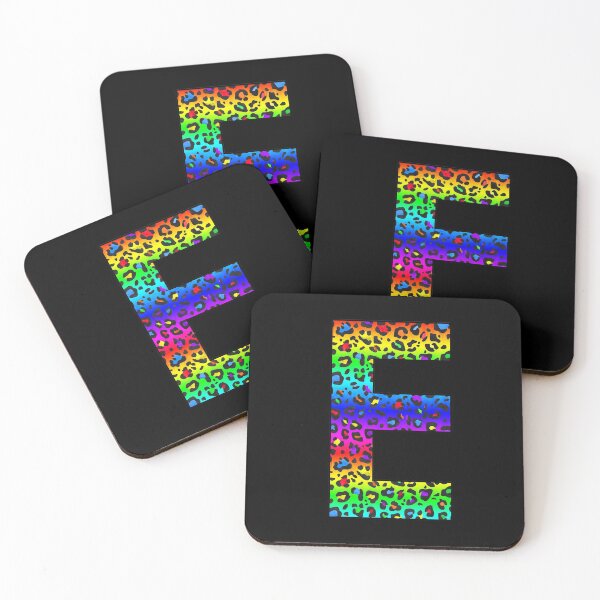 Item preview, The Letter E - Monogram in Dark Rainbow Leopard Print designed and sold by Bumblefuzzies.