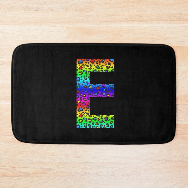 Item preview, The Letter E - Monogram in Dark Rainbow Leopard Print designed and sold by Bumblefuzzies.