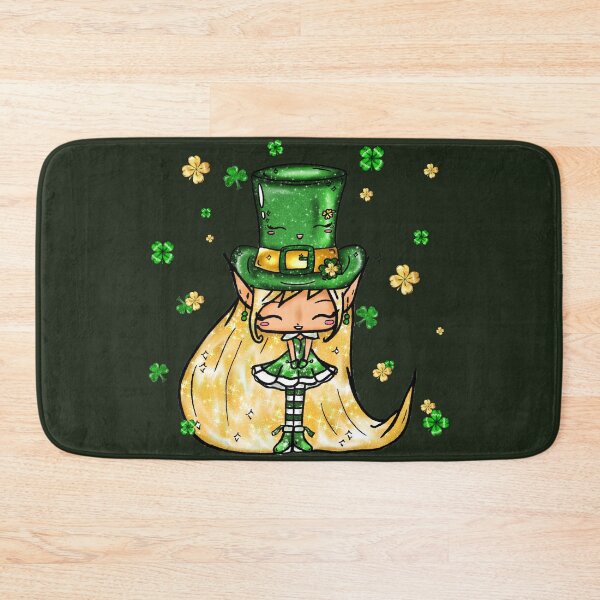 Item preview, St Patrick Day Chibi Elf Leprechaun Green Blonde Clover Luck designed and sold by Jolly-Yosei.
