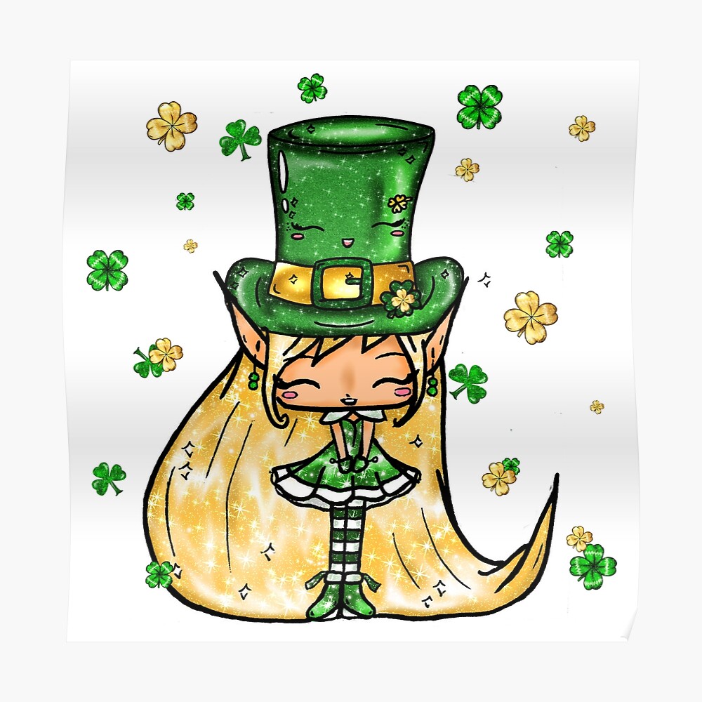 St. Patrick's Day: Lady Leprechaun - Removable Adhesive Decal