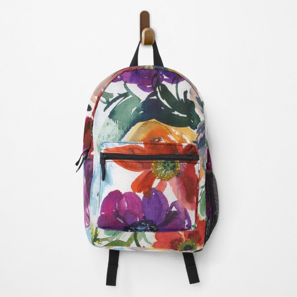 Item preview, colorful flowers in blue designed and sold by kosarandrea.