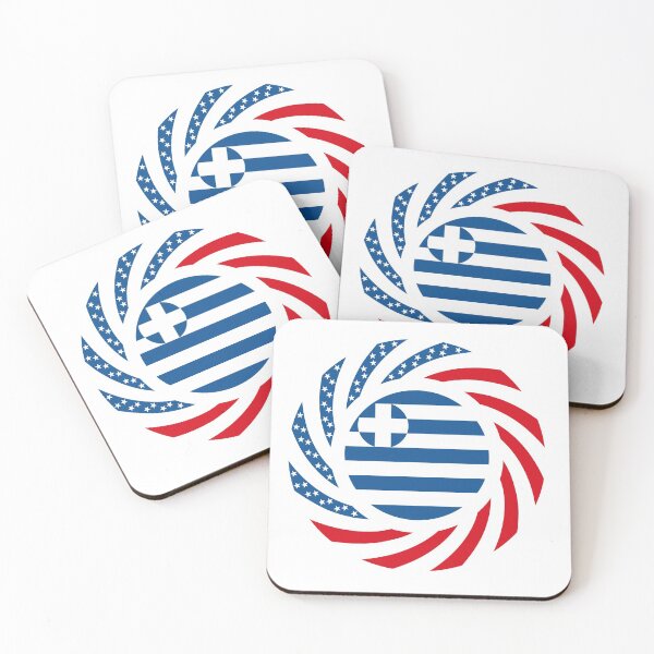 Item preview, Greek American Multinational Patriot Flag Series designed and sold by Carbon-Fibre Media.