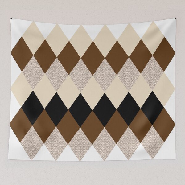 Item preview, Patrón de rombos de rombos de chevron marrón y beige designed and sold by BLMcreations.