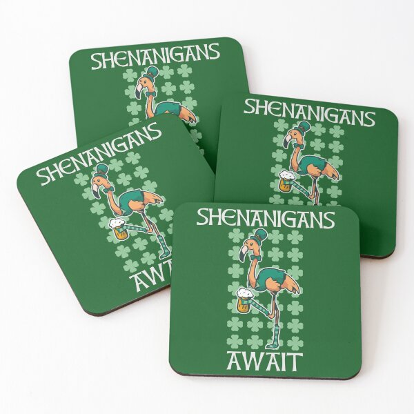 Item preview, Shenanigans Await a St Patricks Day flamingo designed and sold by Frosty1489.