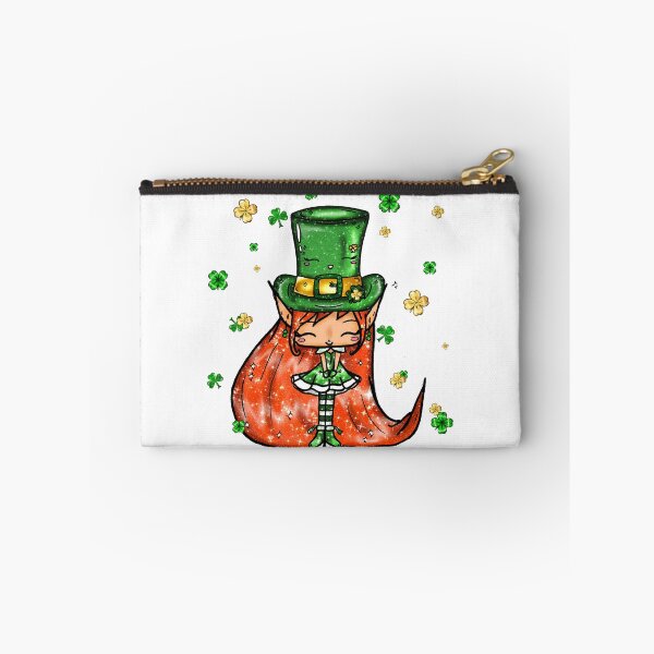 Item preview, St Patrick Day Chibi Elf Leprechaun Green Redhead Clover Luck designed and sold by Jolly-Yosei.