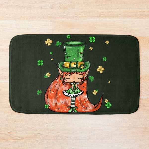 Item preview, St Patrick Day Chibi Elf Leprechaun Green Redhead Clover Luck designed and sold by Jolly-Yosei.