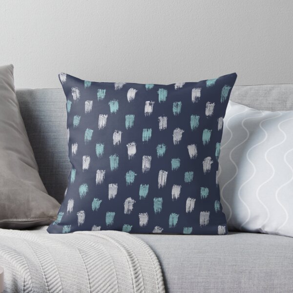Blue Scandi dots Throw Pillow