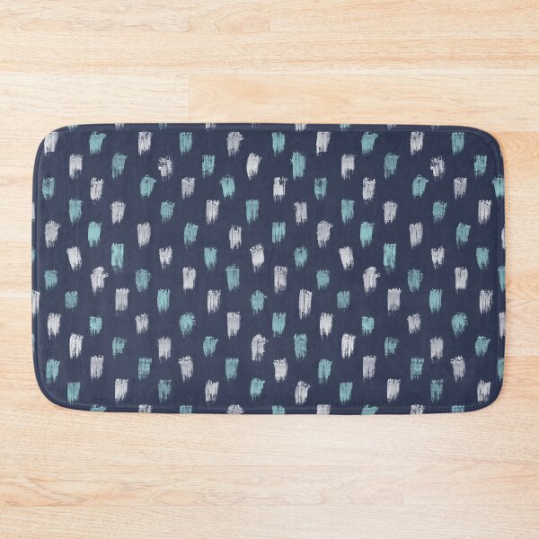 Blue Scandi dots Bath Mat