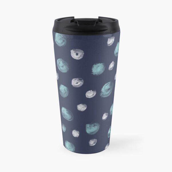 Blue Scandi Paint dots Travel Mug