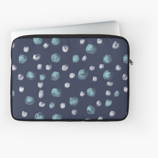 Blue Scandi Paint dots Laptop Sleeve