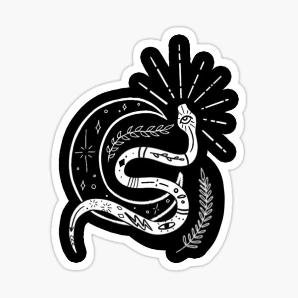 white and black snake sticker Sticker