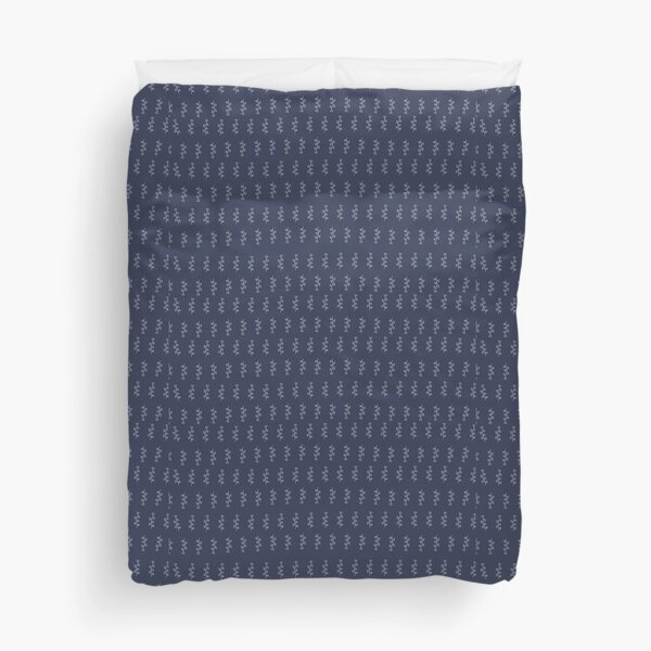 Blue Scandinavian hand drawn vine pattern Duvet Cover