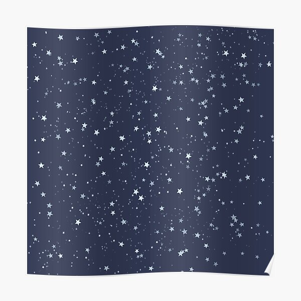 Blue Scandinavian stars pattern Poster