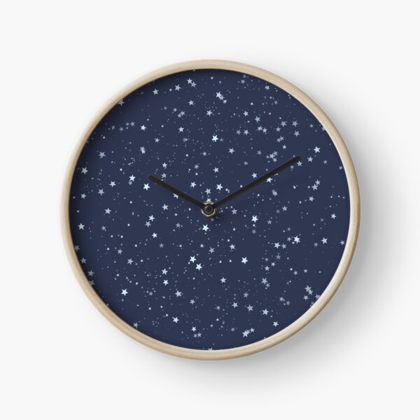 Blue Scandinavian stars pattern Clock