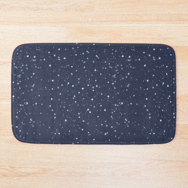 Blue Scandinavian stars pattern Bath Mat