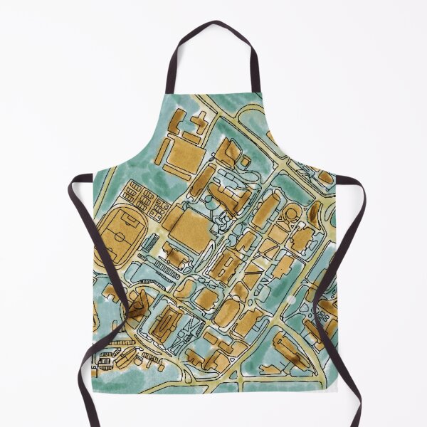 Item preview, lazy map of american university campus: yellow and teal designed and sold by claire k.