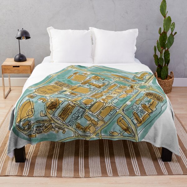 Item preview, lazy map of american university campus: yellow and teal designed and sold by claire k.
