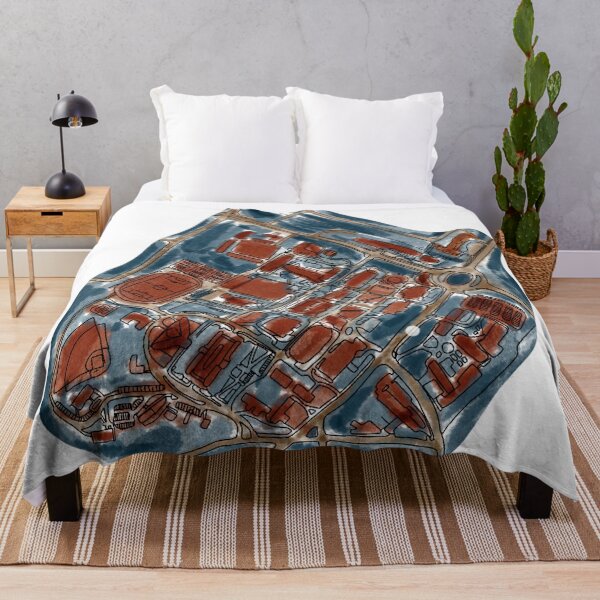 Item preview, lazy map of american university campus: navy blue and red designed and sold by claire k.