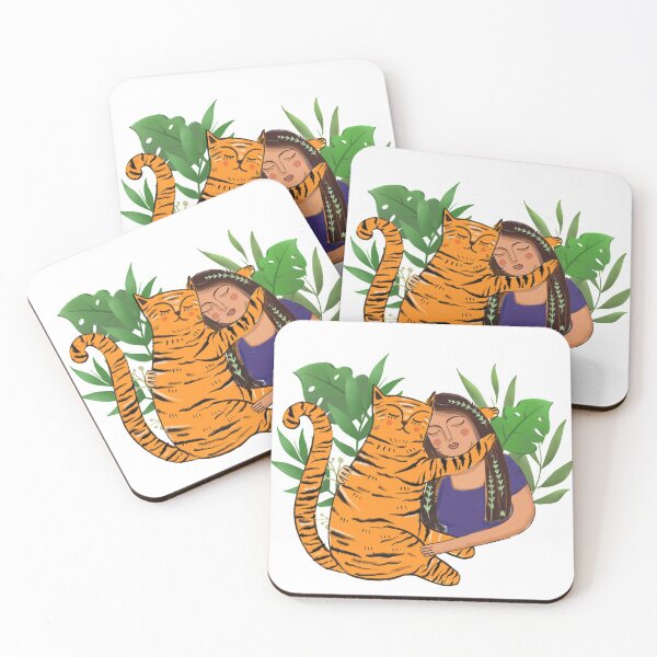 Item preview, Exotic Tiger and Girl - I love cats designed and sold by rainartstudio.