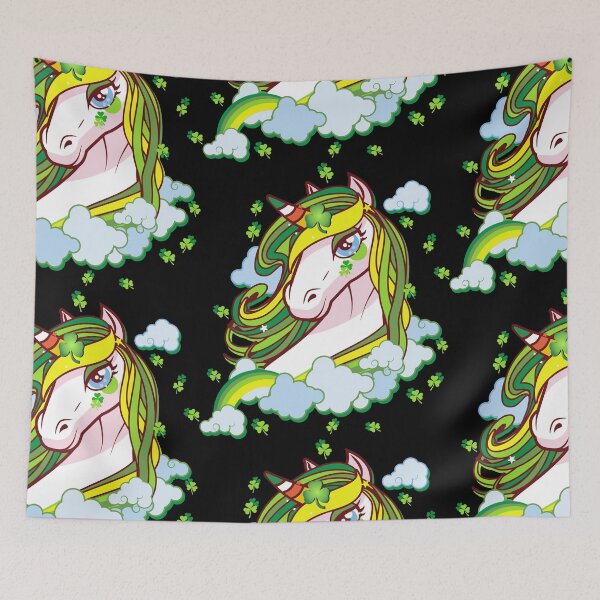 Item preview, St Patricks Day Girls Rainbow hair Unicorn Leprechaun Lepricorn designed and sold by pannolinno.