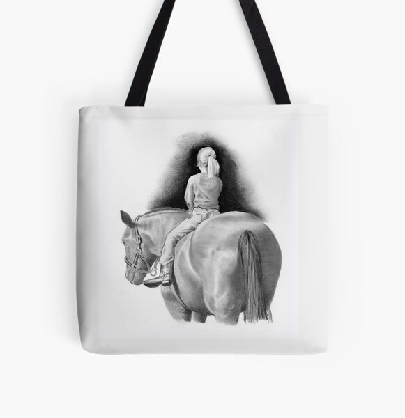 Cheval Horse Classic Graphite Charcoal Drawing Tote Bag