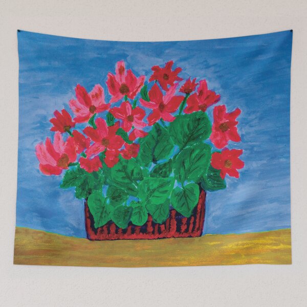 Aperçu de l'œuvre Fleurs dans un panier, technique de peinture aquarel créée et vendue par pineappledizajn.