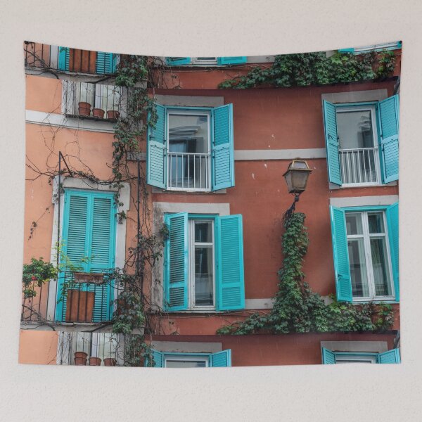 Item preview, made in Italy stickers Rome red house blue windows  designed and sold by Long Exposure.