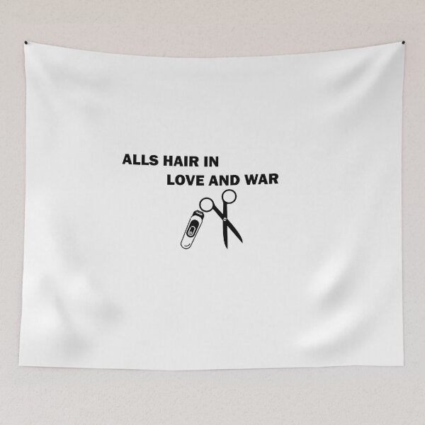 Item preview,  All's Hair in Love Funny Hairdressing / Barbering Puns (Black font ) designed and sold by RomeoSketches.
