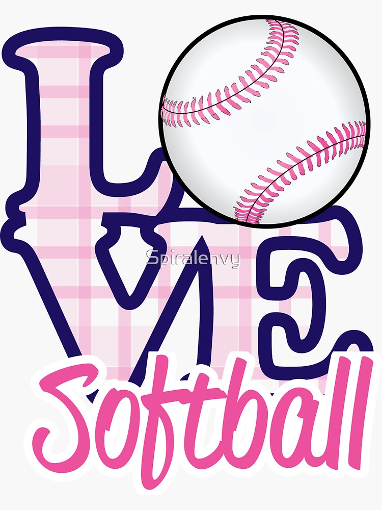 Love Softball  Sticker for Sale by Spiralenvy
