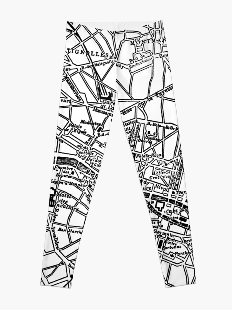 Alternate view of Vintage Paris Map Leggings