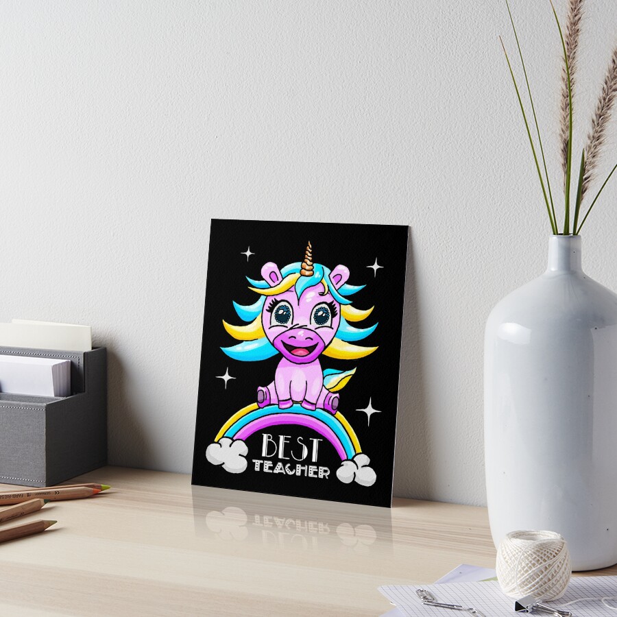  Best Teacher Best Reacher Unicorn Art Board Print By AOCreativeProd 