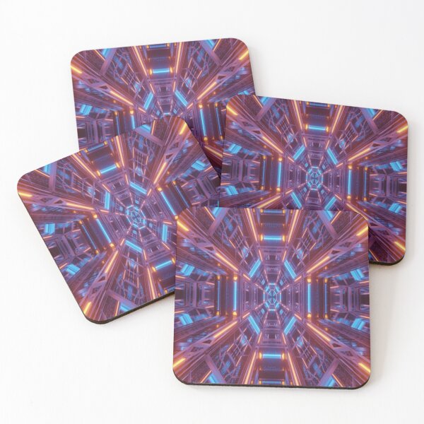 Item preview, Futuristic geometric background with blue and orange laser lights designed and sold by bestoffers.