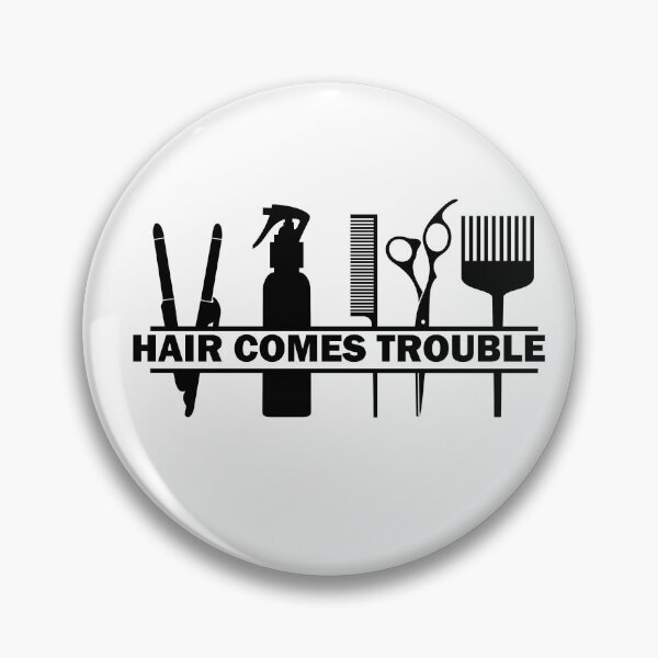 Item preview,  Hair Comes Trouble Hairdressing / Barbering Pun ( Black ) designed and sold by RomeoSketches.