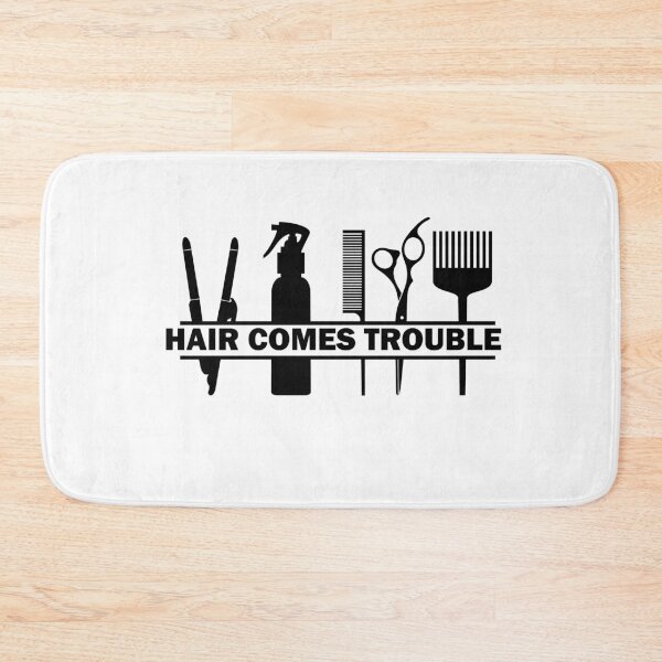 Item preview,  Hair Comes Trouble Hairdressing / Barbering Pun ( Black ) designed and sold by RomeoSketches.