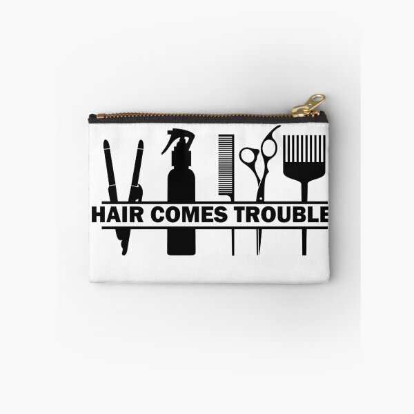 Item preview,  Hair Comes Trouble Hairdressing / Barbering Pun ( Black ) designed and sold by RomeoSketches.