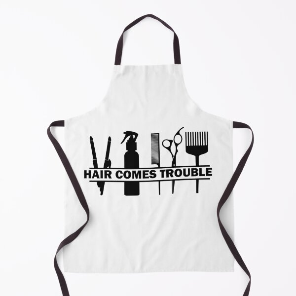 Item preview, Hair Comes Trouble Hairdressing / Barbering Pun ( Black ) designed and sold by RomeoSketches.
