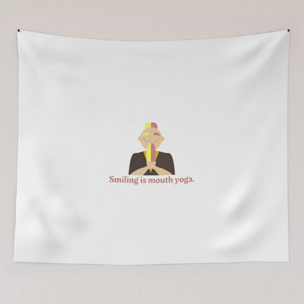 Item preview, Smiling is mouth yoga, funny yoga sarcastic quotes designed and sold by Art Wear Nation.