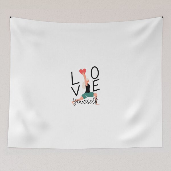 Item preview, Love yoga and yourself, funny quotes about yoga designed and sold by Art Wear Nation.