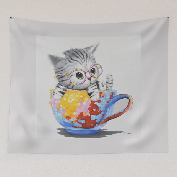 Aperçu de l'œuvre Chat dans une tasse créée et vendue par QualityClo.