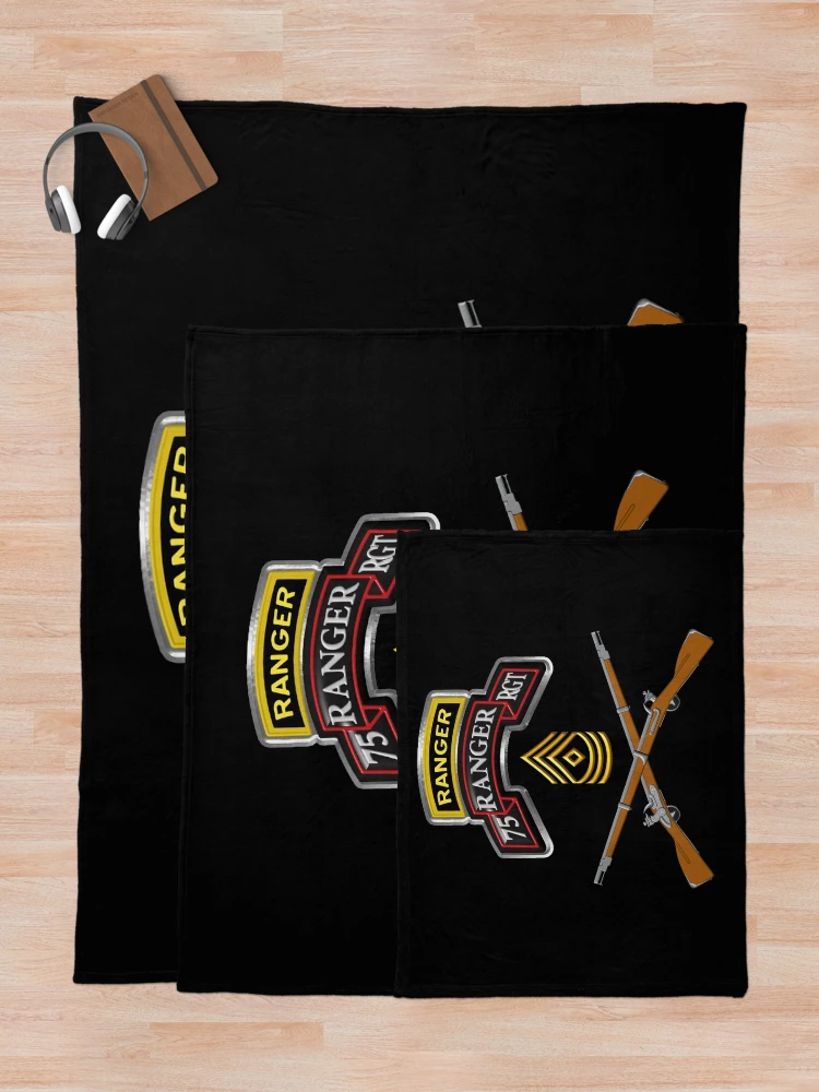 Thumbnail 5 of 6, Throw Blanket, 75th Ranger Regiment “Ranger First Sergeant” designed and sold by SoldierAlways.