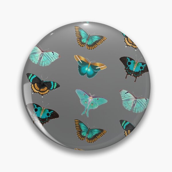 Item preview, Blue & Turquois Butterflies Animal Zoological Butterfly Illustrations  designed and sold by No AI Classic Vintage Art.